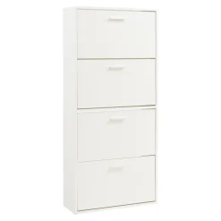 Meuble à chaussures Sykkylven à 4 abattants blanc en.casa