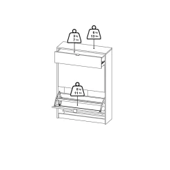 Meuble à chaussures Theophile, Meuble à chaussures, Armoire d'entrée polyvalente, Rangement pour chaussures, 70x24 h101 cm, Noir
