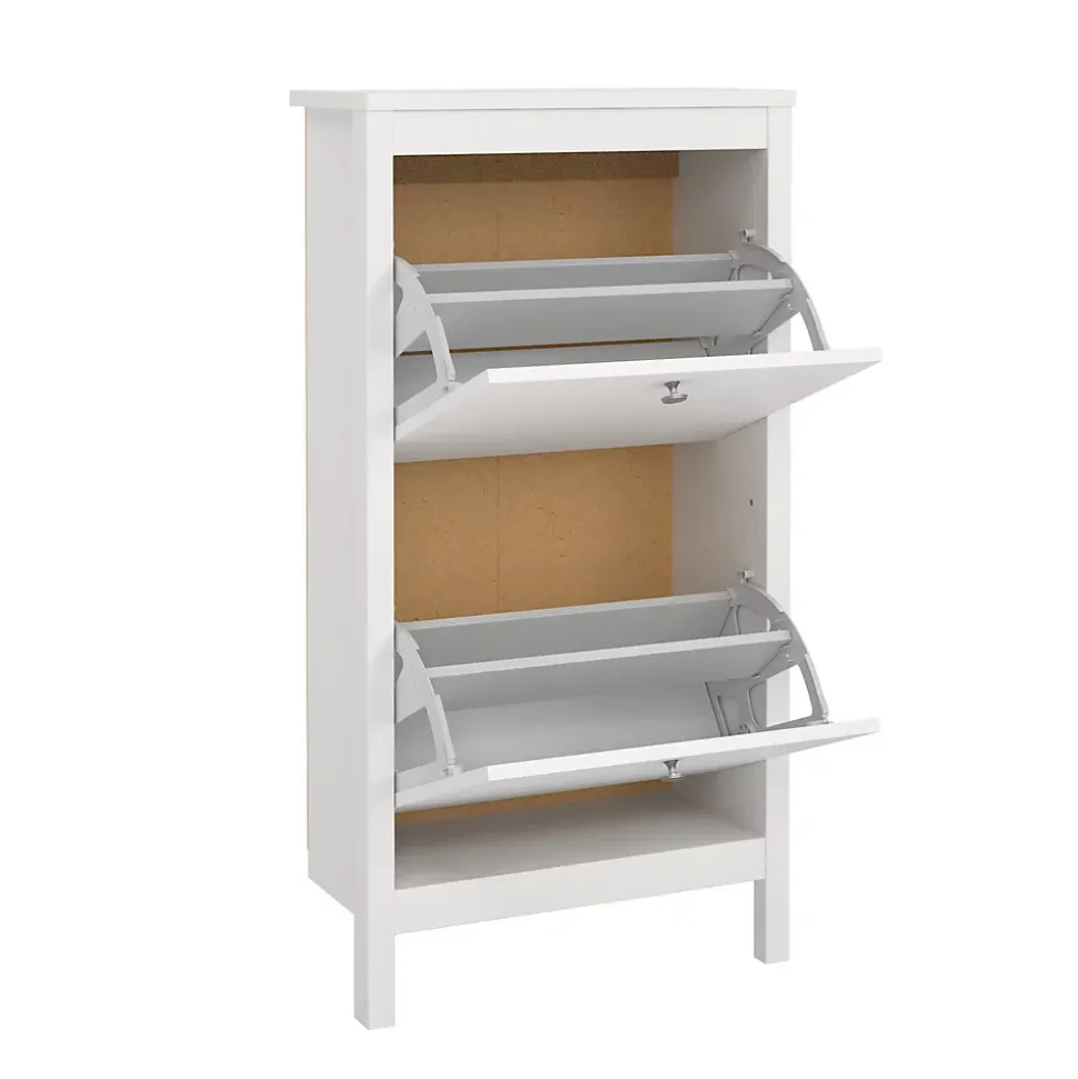 Meuble à chaussures Tisoy, Meuble à chaussures, Armoire d'entrée polyvalente, Rangement pour chaussures, 54x25 h103 cm, Blanc