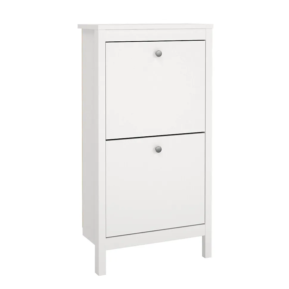 Meuble à chaussures Tisoy, Meuble à chaussures, Armoire d'entrée polyvalente, Rangement pour chaussures, 54x25 h103 cm, Blanc