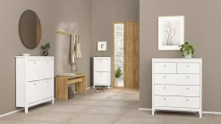 Meuble à chaussures Tisoy, Meuble à chaussures, Armoire d'entrée polyvalente, Rangement pour chaussures, 54x25 h103 cm, Blanc