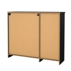 Meuble à chaussures Todd, Meuble à chaussures, Armoire d'entrée polyvalente, Rangement pour chaussures, 109x32 h93 cm, Noir