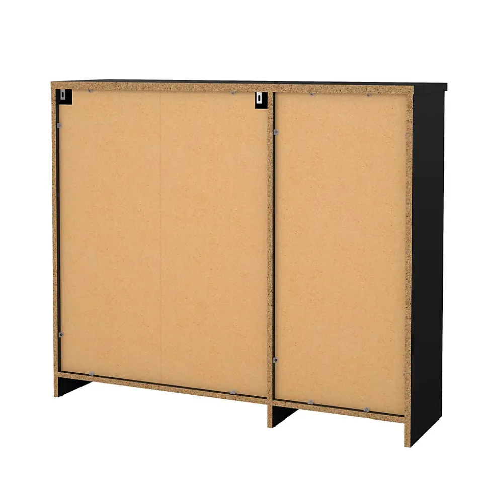 Meuble à chaussures Todd, Meuble à chaussures, Armoire d'entrée polyvalente, Rangement pour chaussures, 109x32 h93 cm, Noir