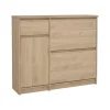 Meuble à chaussures Todd, Meuble à chaussures, Armoire d'entrée polyvalente, Rangement pour chaussures, 109x32 h93 cm, Chêne clair