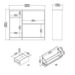 Meuble à chaussures Todd, Meuble à chaussures, Armoire d'entrée polyvalente, Rangement pour chaussures, 109x32 h93 cm, Chêne clair