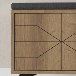 Meuble à chaussures Velma, Meuble à chaussures, Armoire d'entrée polyvalente, Rangement pour chaussures, 107x35 h55 cm, Chêne