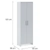 Meuble à chaussures Vinadio, Meuble à chaussures, Armoire d'entrée polyvalente, Rangement pour chaussures, 65x38h197 cm, Blanc