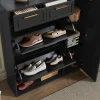 Meuble à chaussures 95x24x107 cm noir, design moderne avec étagères réglables et tiroirs pratiques
