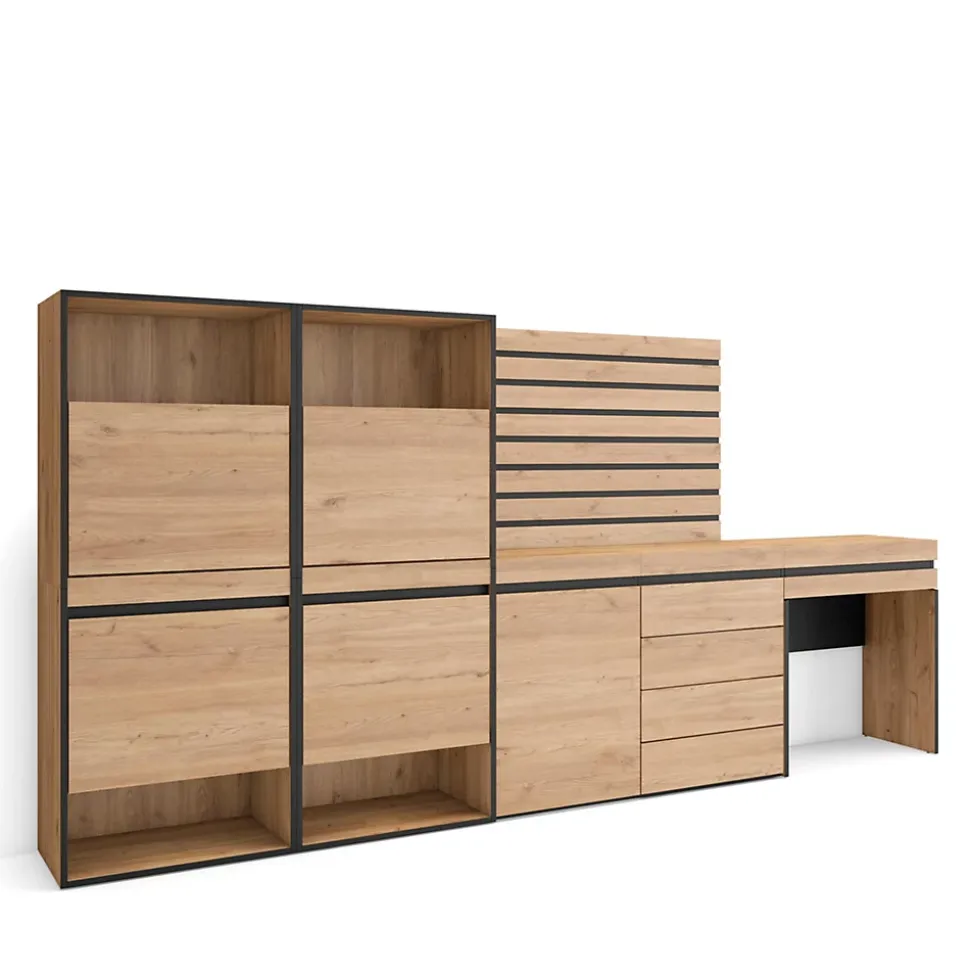 Meuble à chaussures 297x35x145cm commode buffet coiffeuse chêne