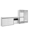 Meuble à chaussures 297x35x145cm vestiaire buffet coiffeuse blanc