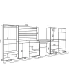 Meuble à chaussures 357x35x145cm vestiaire buffet coiffeuse blanc
