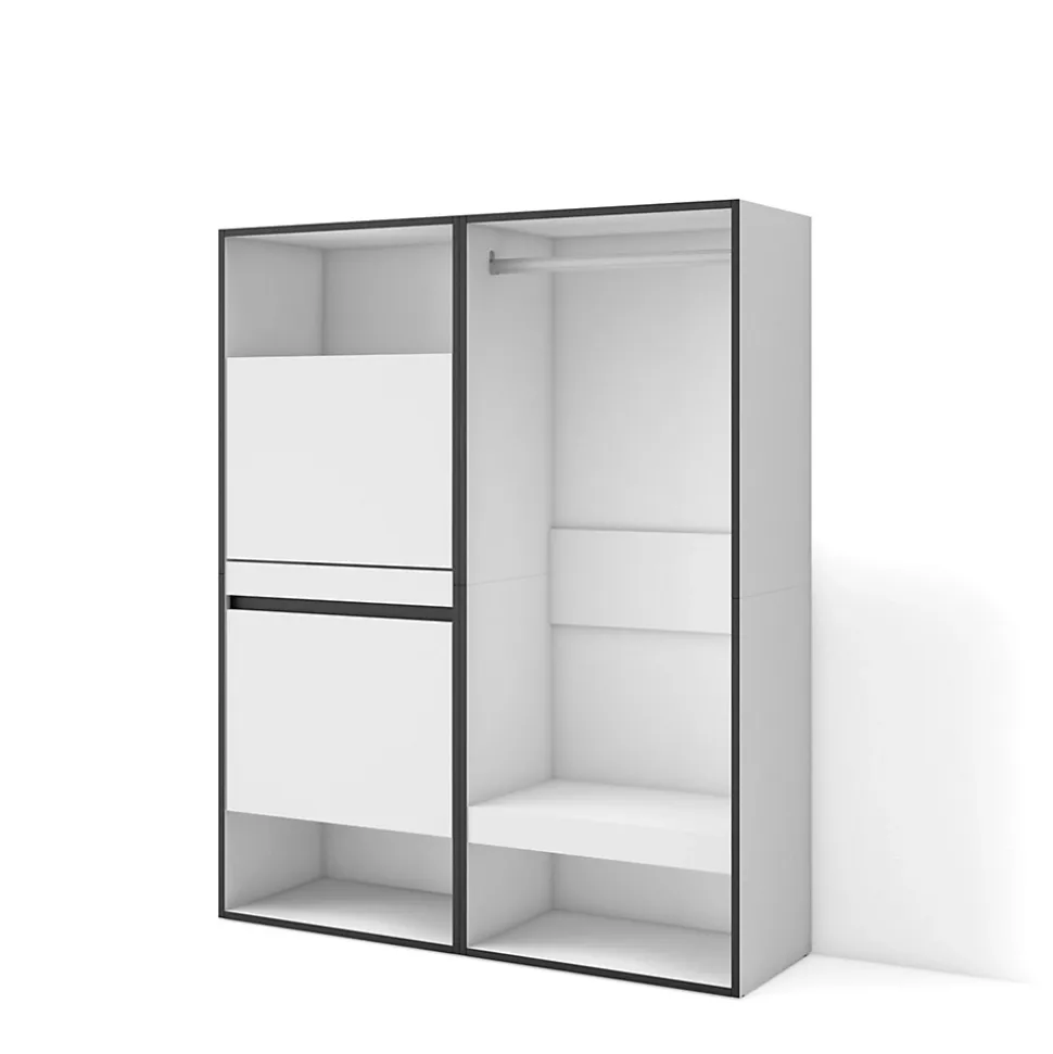 Meuble à chaussures 120x35x145cm vestiaire couleur blanc