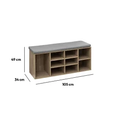 Meuble banc à chaussures x8 Effet chêne naturel - 5Five