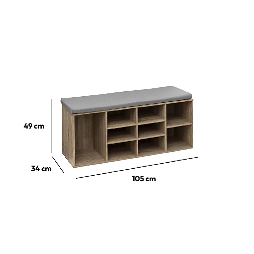 Meuble banc à chaussures x8 Effet chêne naturel - 5Five