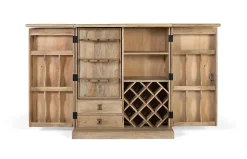 Meuble bar à 2 portes en bois de manguier