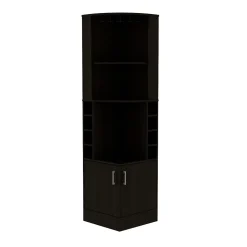 Meuble bar angle Syrah avec rangement pour bouteilles et verres