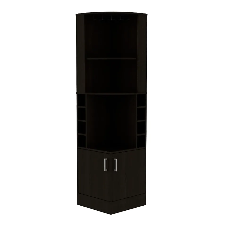 Meuble bar angle Syrah avec rangement pour bouteilles et verres