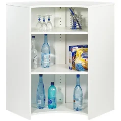 Meuble bar capitons rouges 107 cm blanc SNACK106BL922