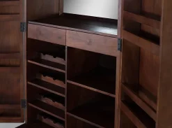 Meuble bar en bois manguier et métal