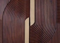 Meuble bar en bois manguier et métal