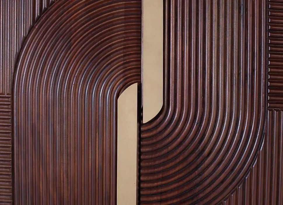 Meuble bar en bois manguier et métal