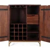 Meuble bar en bois manguier et métal
