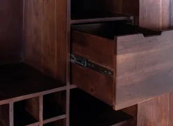Meuble bar en bois manguier et métal