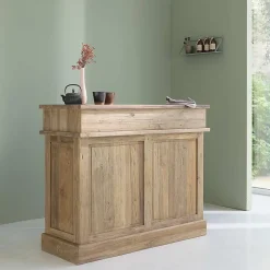 Meuble bar en teck massif recyclé 120 cm