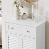 Meuble Bas de Salle de Bain Armoire Toilette Buffet Commode, FRG238-W, SoBuy