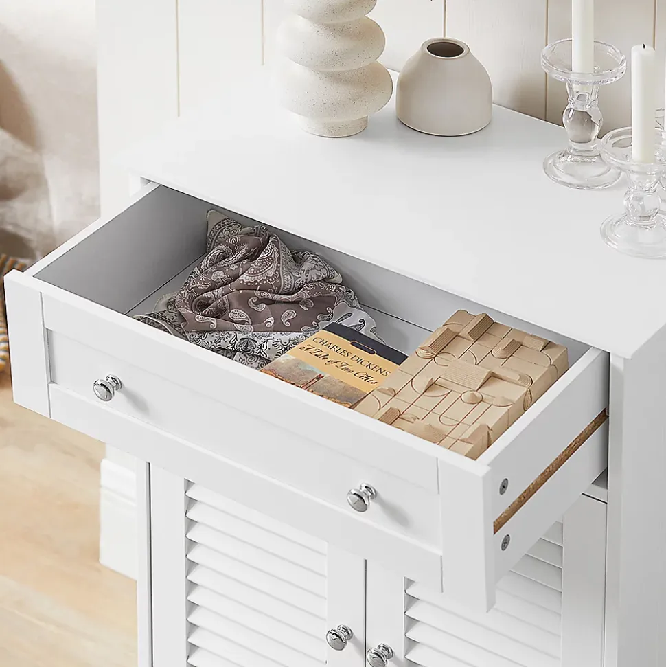 Meuble Bas de Salle de Bain Armoire Toilette Buffet Commode, FRG238-W, SoBuy