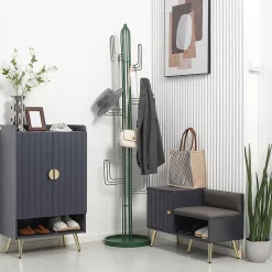 Meuble chaussures banc à chaussures style art déco placard niche banquette assise dossier PU acier doré panneaux gris
