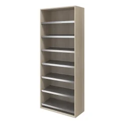 Meuble chaussures ouvert effet chêne 7 étagères GoodHome Atomia H. 187,5 x L. 75 x P. 35 cm