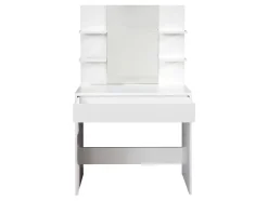 Meuble coiffeuse avec miroir en mélaminé blanc L/H/P: 85 - 141 - 40 cm