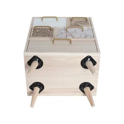 Meuble Commode Polyvalent en Bois Clair avec 5 Tiroirs