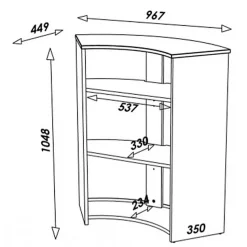 Meuble comptoir bar Chêne New York 500 96,7x44,9x104,8 cm