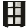 Meuble comptoir bar SIMMOB 96 cm Noir 3 niches bois