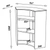 Meuble comptoir chêne SIMMOB Tour Eiffel 96,7x44,9x104,8 cm