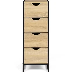 Meuble d'appoint 4 tiroirs DETROIT 30 cm chiffonnier pour entrée salle de bain design industriel