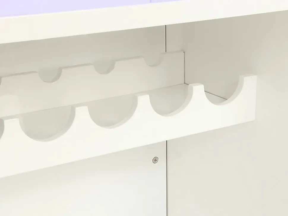 Meuble de bar avec LEDS en MDF blanc laqué - FABIO II