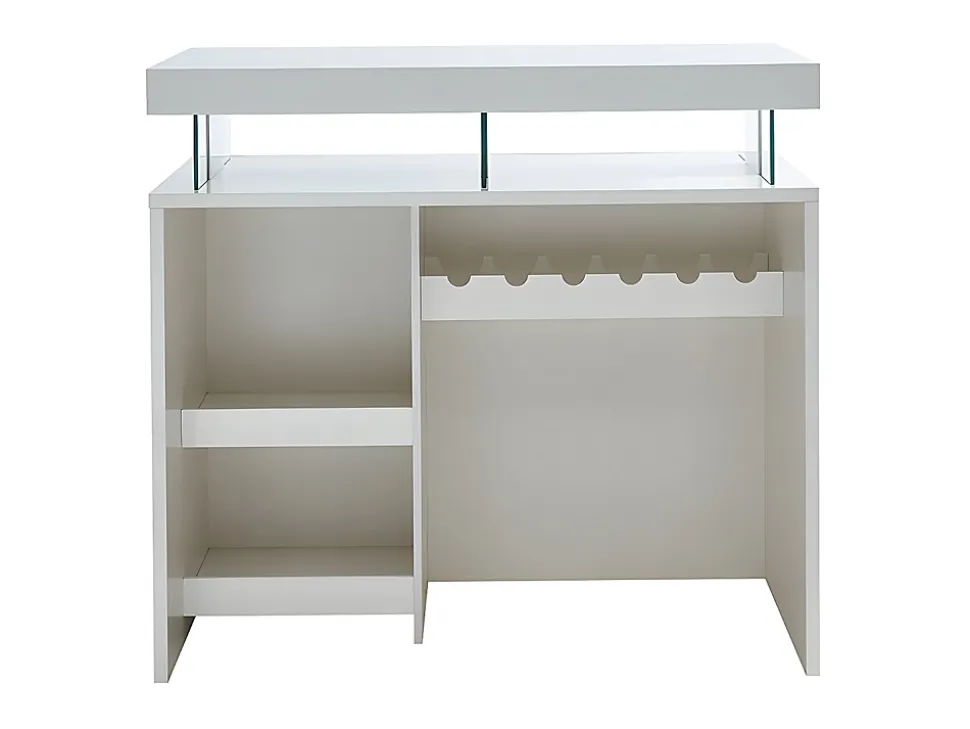 Meuble de bar avec LEDS en MDF blanc laqué - FABIO II