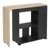 Meuble de bar pivotant avec rangements - Naturel et anthracite - SATURNE