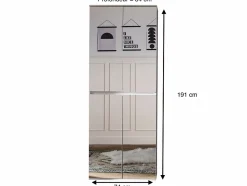Meuble de chambre - Armoire avec 4 portes-miroirs en mélaminé blanc. L-H-P : 74-191-34 cm.