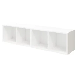 Meuble de rangement 4 cases blanc GoodHome Atomia H. 37,5 x L. 150 x P. 35 cm