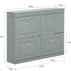 Meuble de Rangement à Chaussure Meuble d'entrée 4 abattants, FSR79-HG, SoBuy