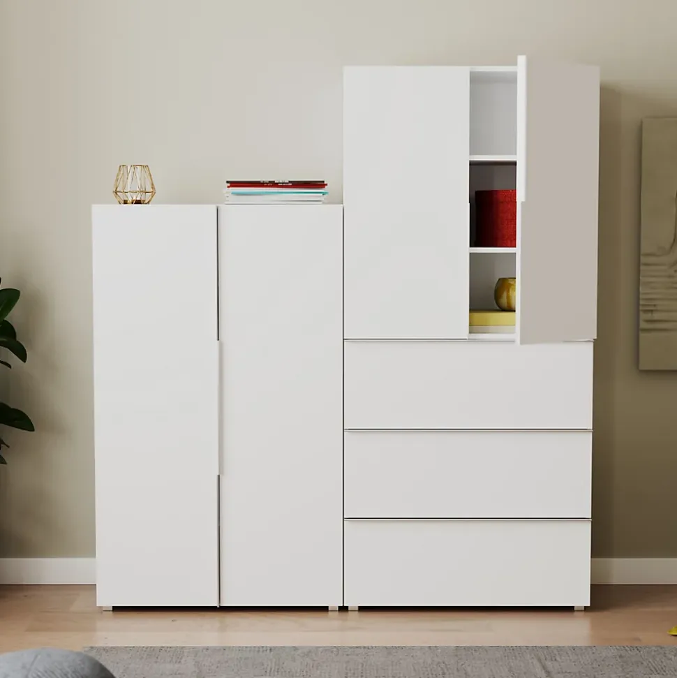 Meuble de rangement 2 portes blanc H125cm - ORSA