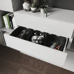 Meuble de rangement avec tiroirs blanc GoodHome Atomia H. 187,5 x L. 262,5 x P. 37 cm
