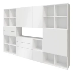 Meuble de rangement avec tiroirs blanc GoodHome Atomia H. 187,5 x L. 262,5 x P. 37 cm
