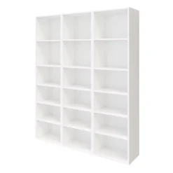 Meuble de rangement blanc avec portes battantes vitrées GoodHome Atomia H. 187,5 x L. 150 x P. 37 cm