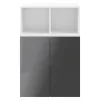 Meuble de rangement blanc portes battantes anthracite brillant GoodHome Atomia H. 112,5 x L. 75 x P. 37 cm