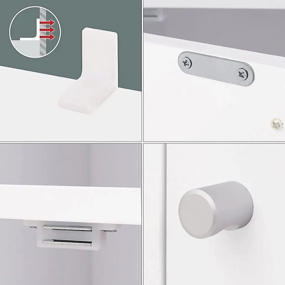 Meuble de Rangement Blanc 9 Cases avec 3 Portes - L97,5 cm